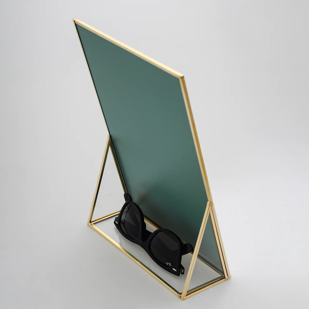 El Crea Designs - Brass Desktop Makeup Mirror