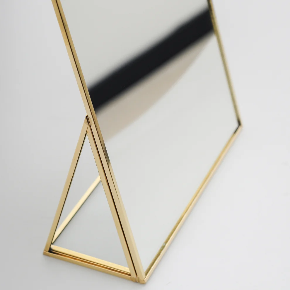 El Crea Designs - Brass Desktop Makeup Mirror