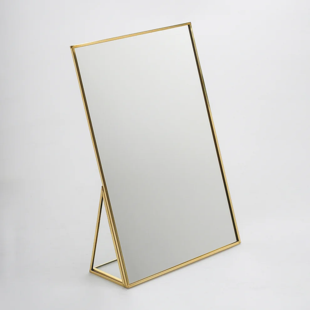 El Crea Designs - Brass Desktop Makeup Mirror