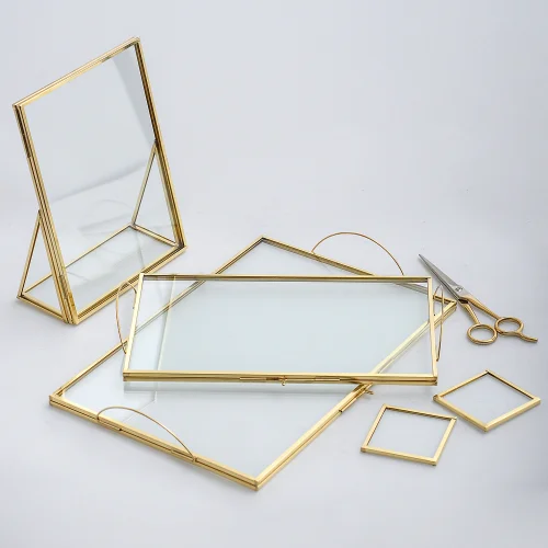 El Crea Designs - Brass Tray Ring Box Scissors Engagement Set