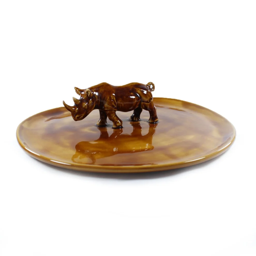 GA Ceramic - Rhino Figured Plate