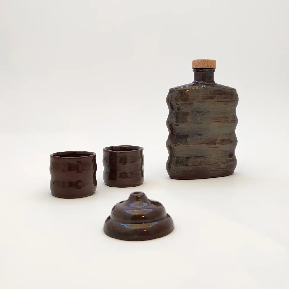 Siesta Studio - Ceramic Hip Flask Set