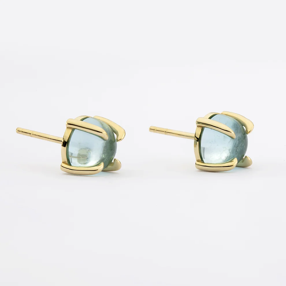 The Anoukis - 14k Blue Topaz Stud Earrings