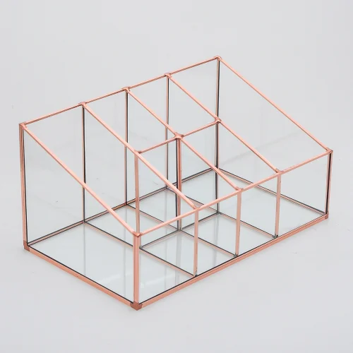 El Crea Designs - Glass Makeup Organizer 6 Sections