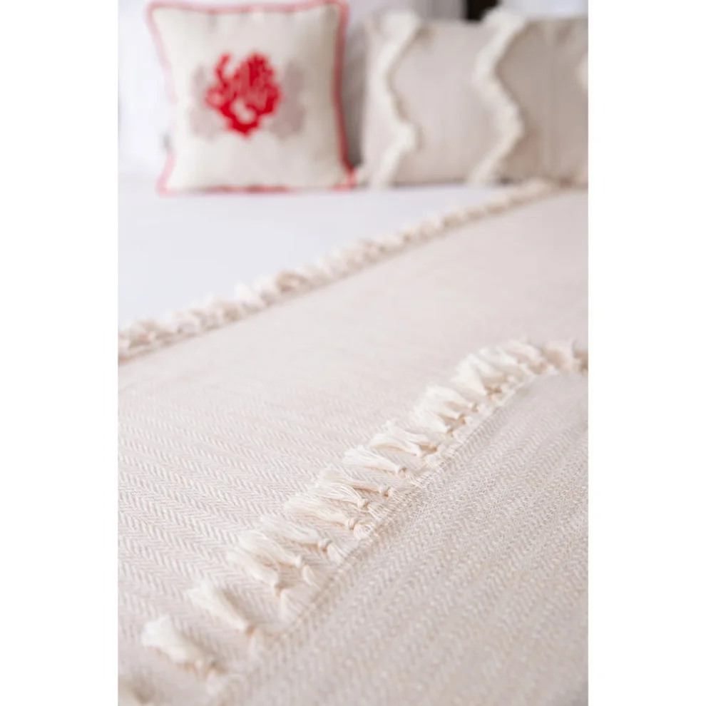 Aliva - Leto Handloomed 100% Cotton Queen Size Pique- Bedspread- Throw 200x240 Cm