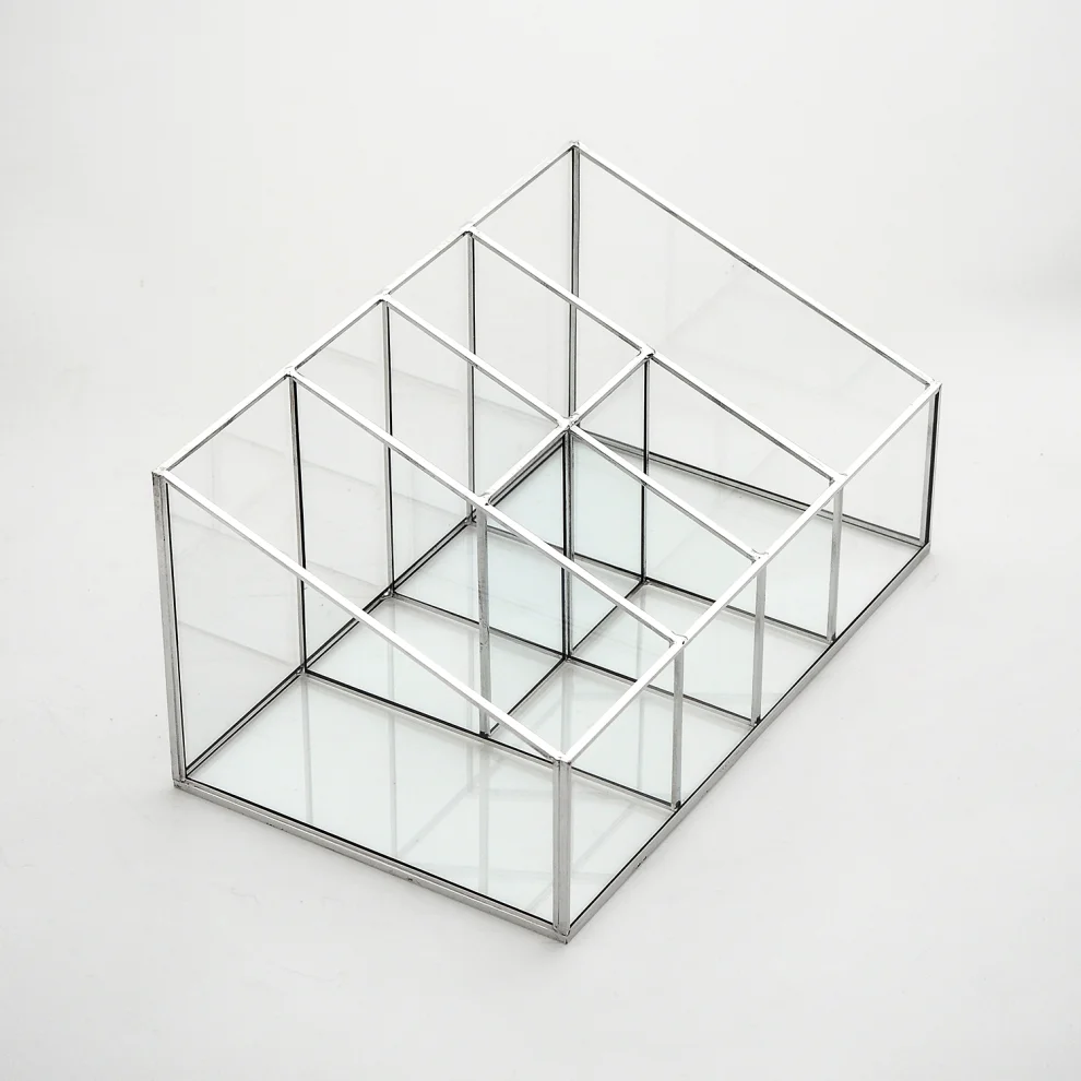 El Crea Designs - Glass Makeup Organizer 6 Sections