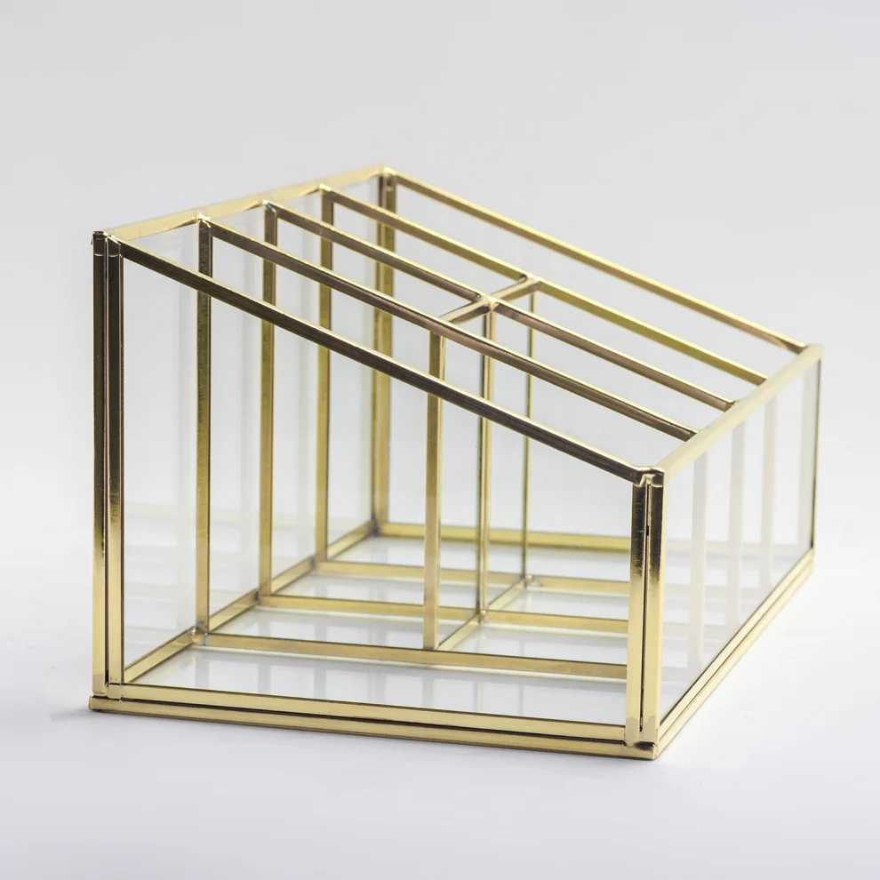 El Crea Designs - Glass Makeup Organizer 6 Sections