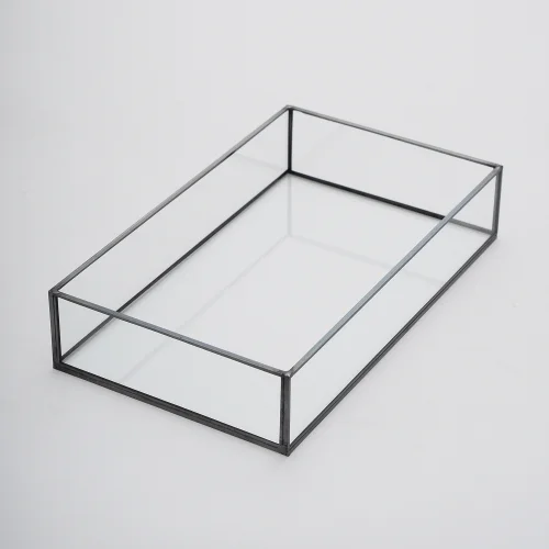 El Crea Designs - Silver Glass Serving Tray