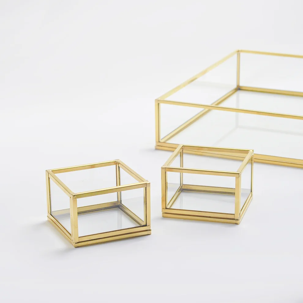 El Crea Designs - Raw Brass Glass Engagement Set