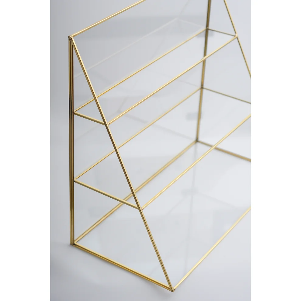 El Crea Designs - Glass Shelf Vanity, Accessory Organizer