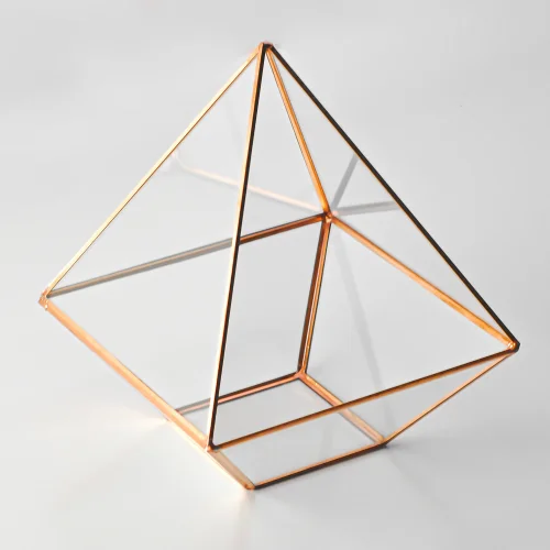 El Crea Designs - Triangel Geometrik Teraryum Cam Fanus