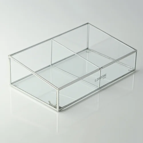 El Crea Designs - 2 Divided Glass Lid Box