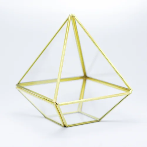 El Crea Designs - Triangel Geometrik Teraryum Cam Fanus