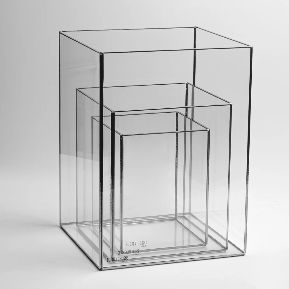 El Crea Designs - Glass Candle Holder Set