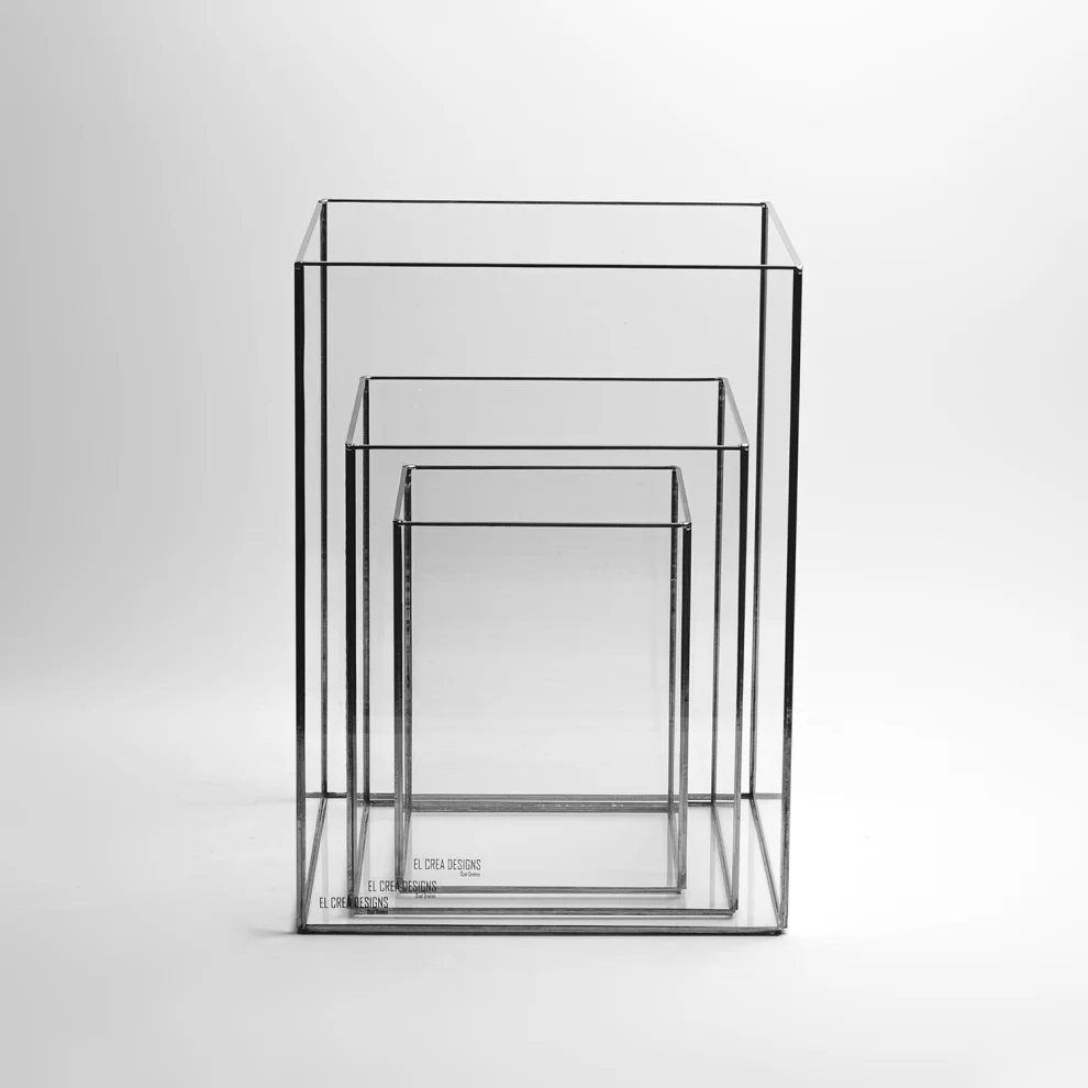 El Crea Designs - Glass Candle Holder Set
