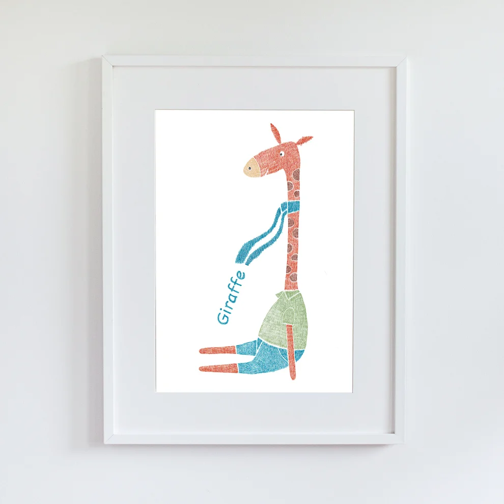 Little Forest Animals - Cute Giraffe Chart