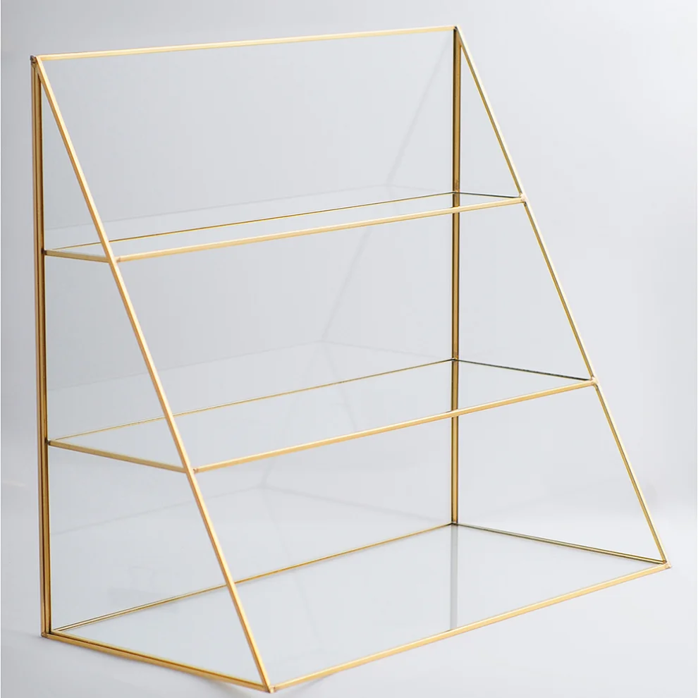 El Crea Designs - Glass Shelf Vanity, Accessory Organizer