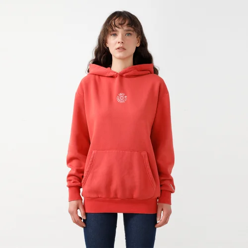 Thinktongue - Dusk Unisex Acid Wash Oversized Embroidery Hoodie