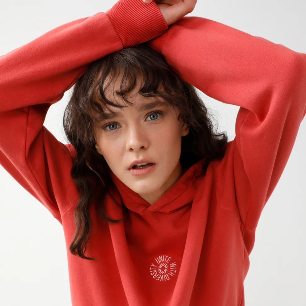 Thinktongue - Dusk Unisex Asit Yıkamalı Oversize Nakışlı Sweatshirt