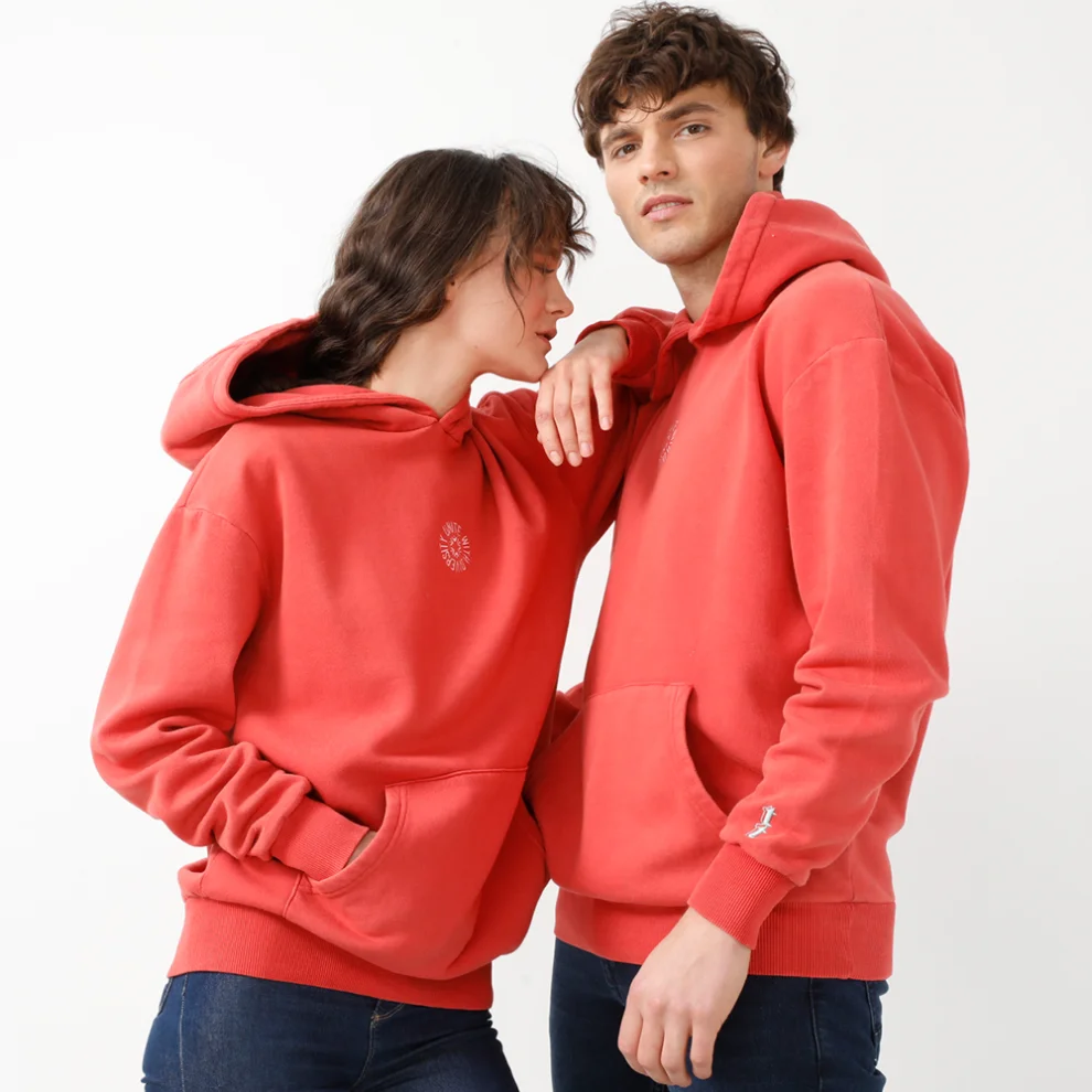 Thinktongue - Dusk Unisex Asit Yıkamalı Oversize Nakışlı Sweatshirt