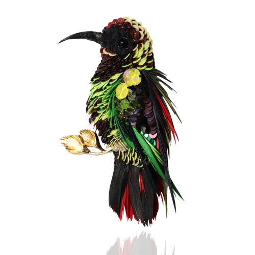Unica Brooche - Renkli Kuş Broş