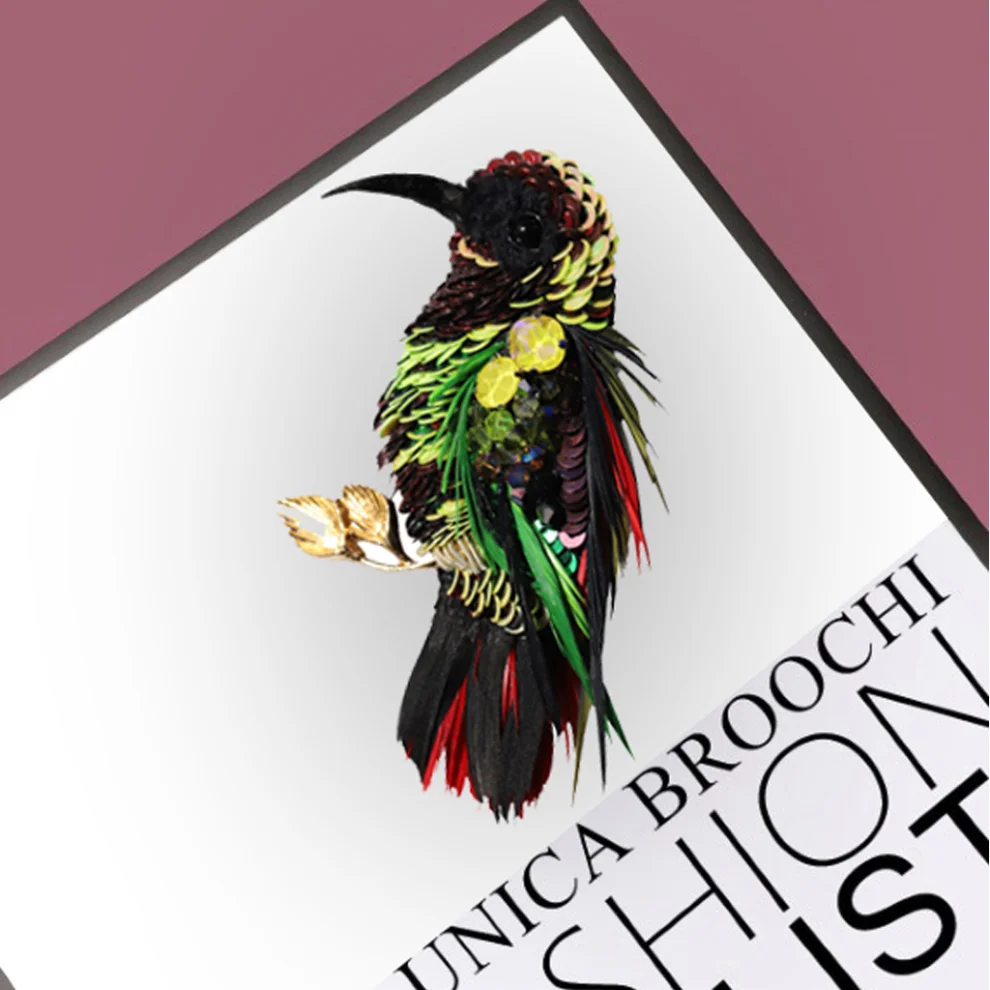 Unica Brooche - Colorful Bird Brooch