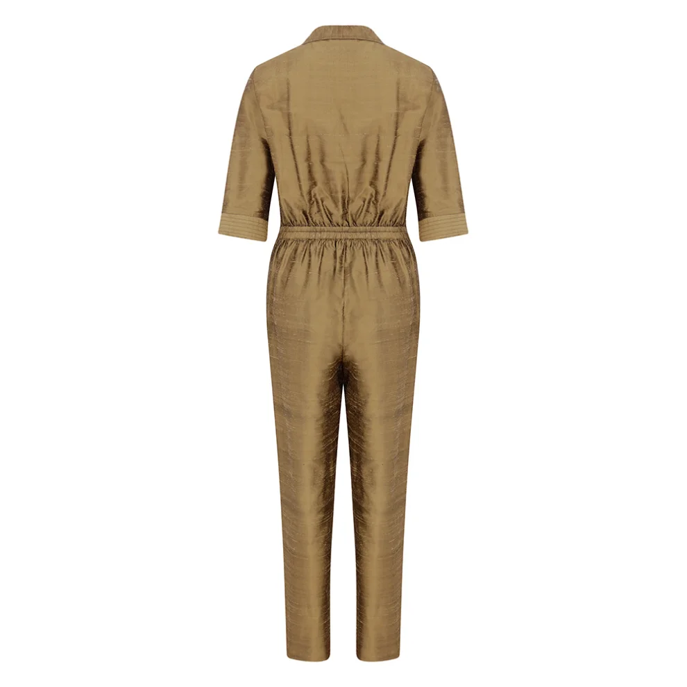 Nazan Çakır - Silk Jumpsuit With Short Sleeve