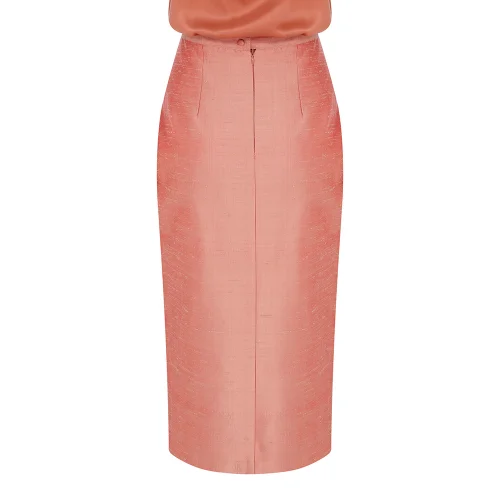 Nazan Çakır - Silk Front Slit Pencil Skirt With Seam Detail