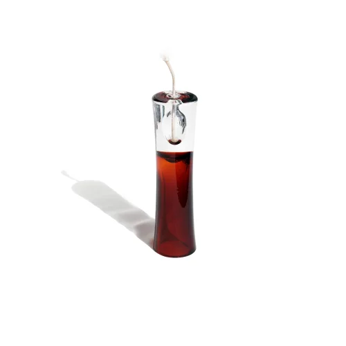 Niche - Dark Amber Glass Vase Or Oil Candle Lamp