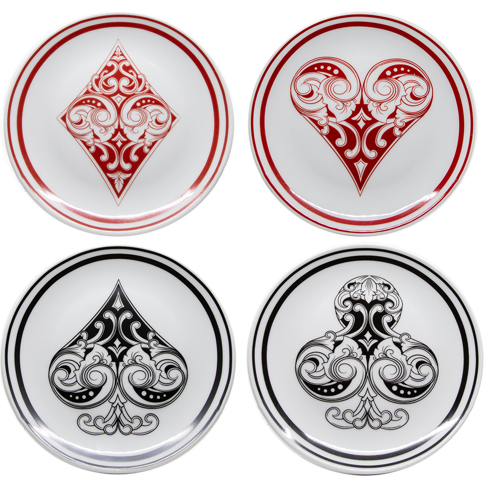 Playing Cards Figured Plate Set