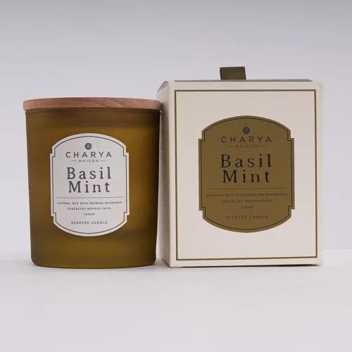 Charya Maison - Basil Mint 230g Doğal Ve Vegan Mum