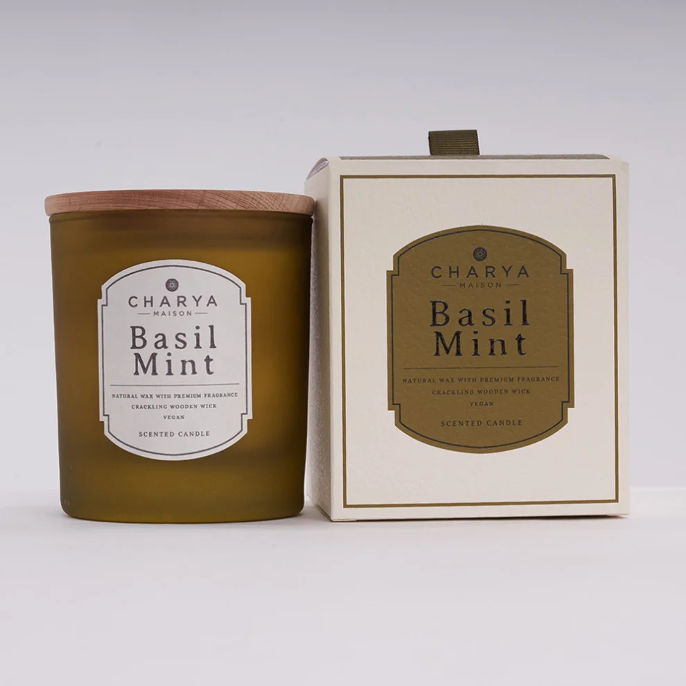 Charya Maison - Basil Mint 230g Doğal Ve Vegan Mum