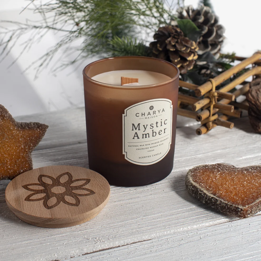 Charya Maison - Mystic Amber 230 G Natural And Vegan Candledoğal Ve Vegan Mum