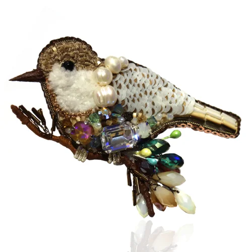 Unica Brooche - Bahar Dalında Kuş Broş