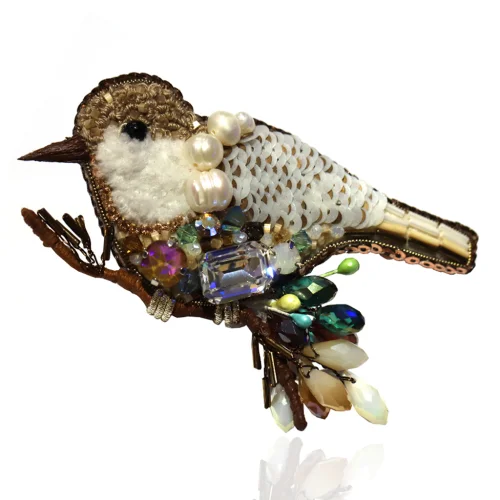 Unica Brooche - Bird In Spring Branch Brooch