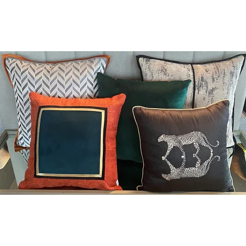 Boom Bastık - Woven Leopard Printed Pillow