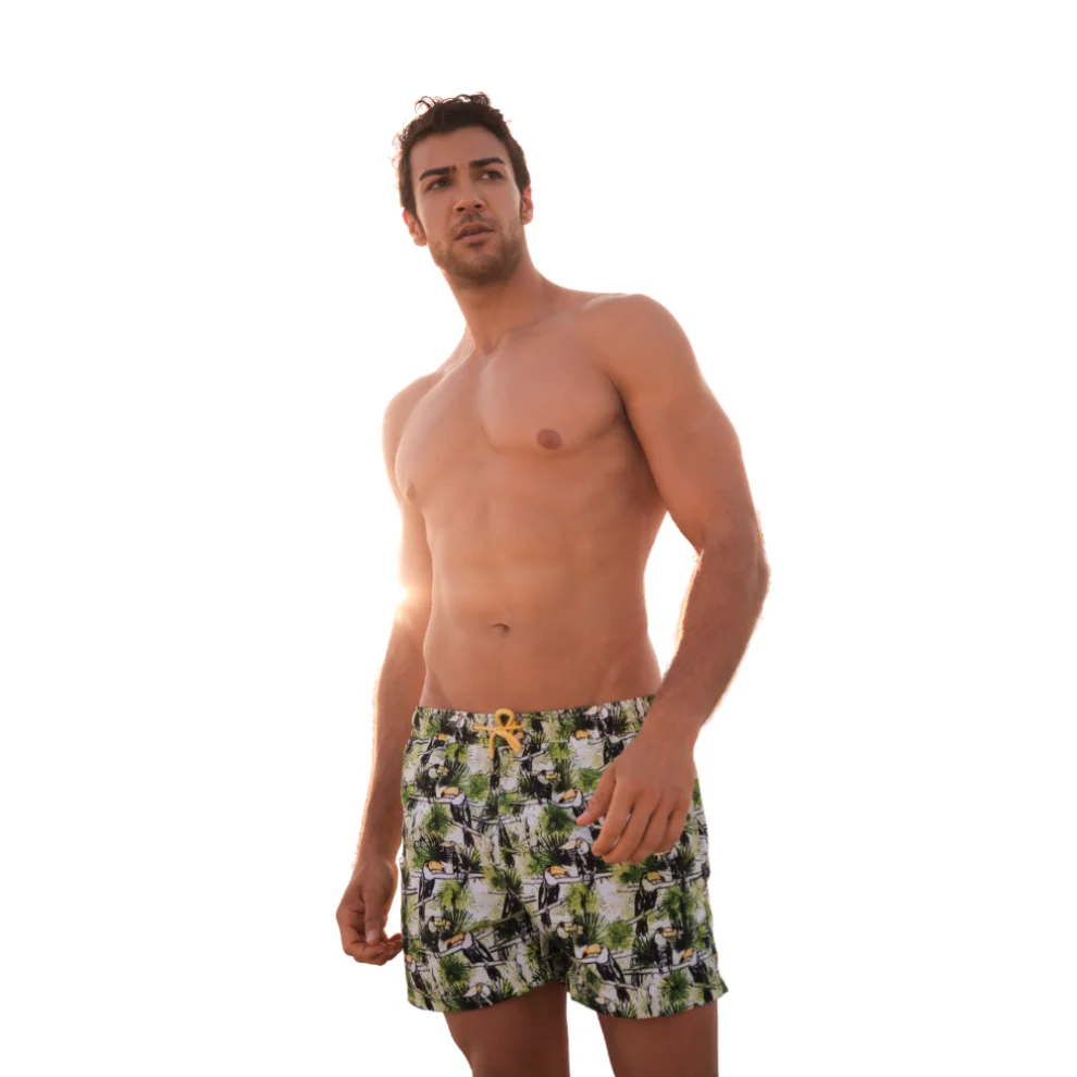 Searo Club - Positano Recycled Swim Shorts- Toucan