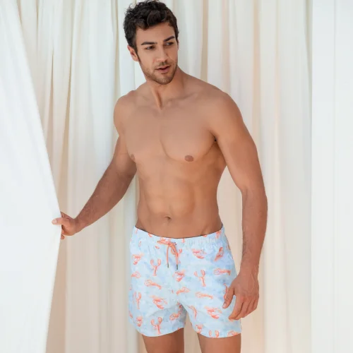 Searo Club - Positano Recycled Swim Shorts- Lobster