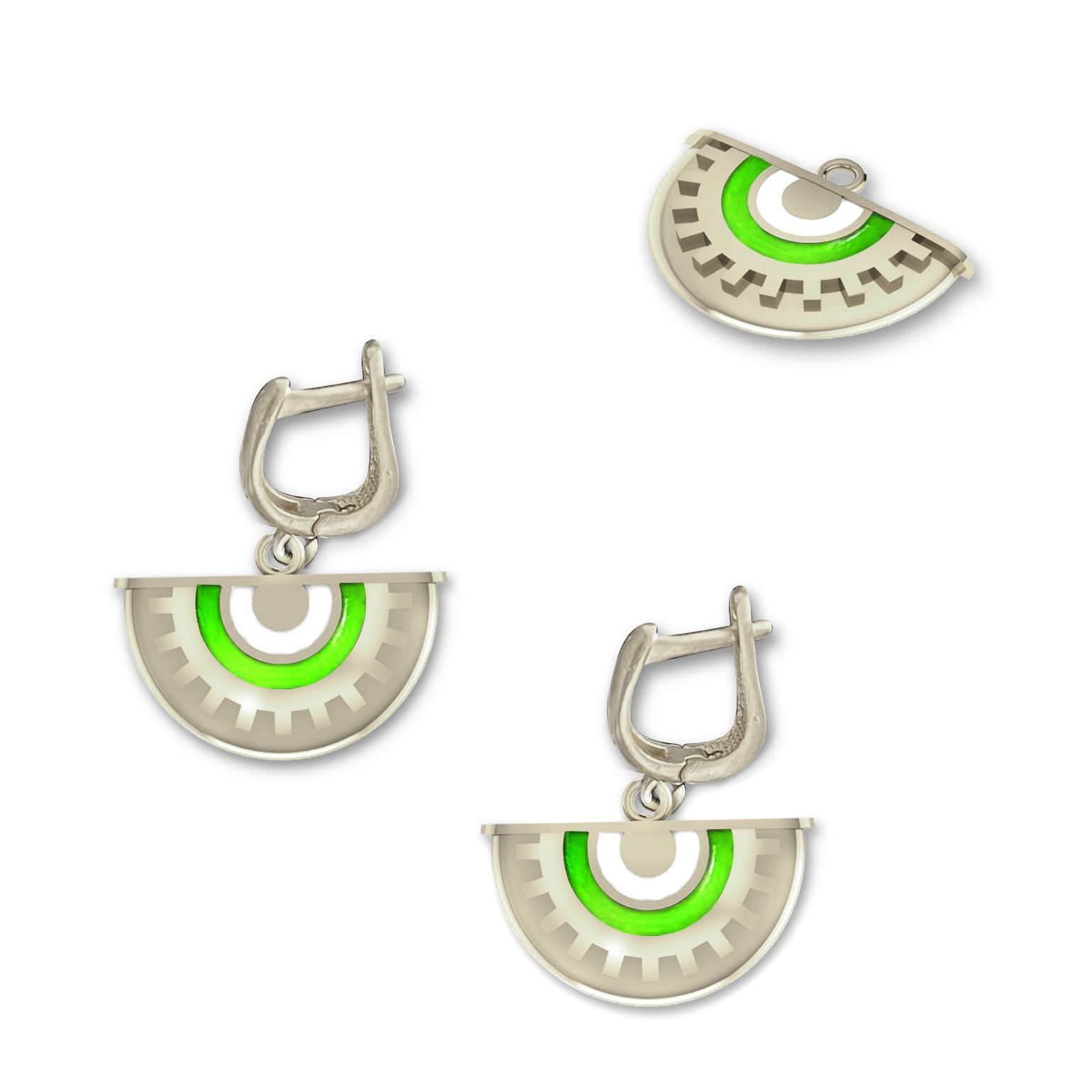 Iris The Brand - Enki Enameled Earing - Il Mint Green | hipicon