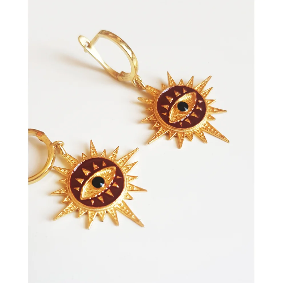 Wish-NU Design&Jewellery - Sun Hoop Enamel Küpe