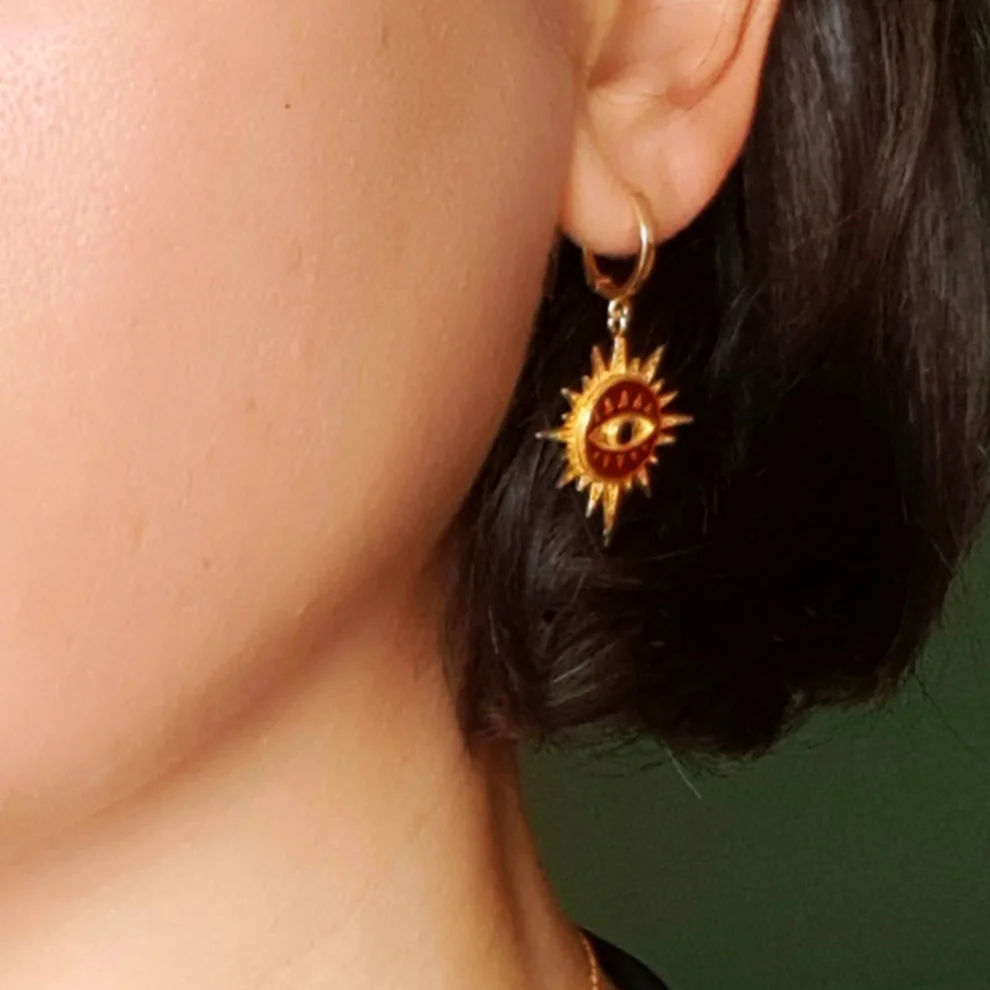 Wish-NU Design&Jewellery - Sun Hoop Earring Enamel