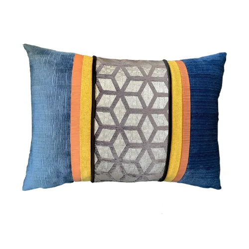 Boom Bastık - Geometric Printed Velvet Pillow - Il