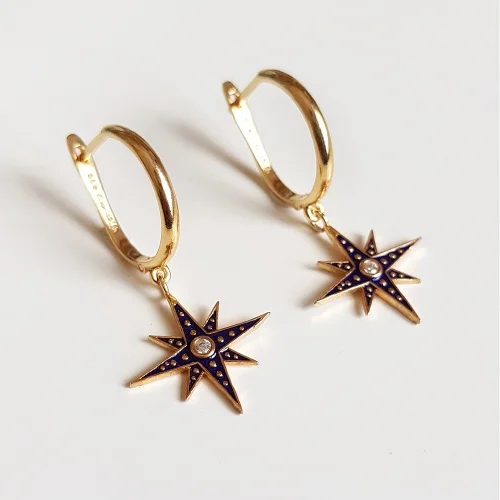 Wish-NU Design&Jewellery - North Star Hoop Enamel Earring