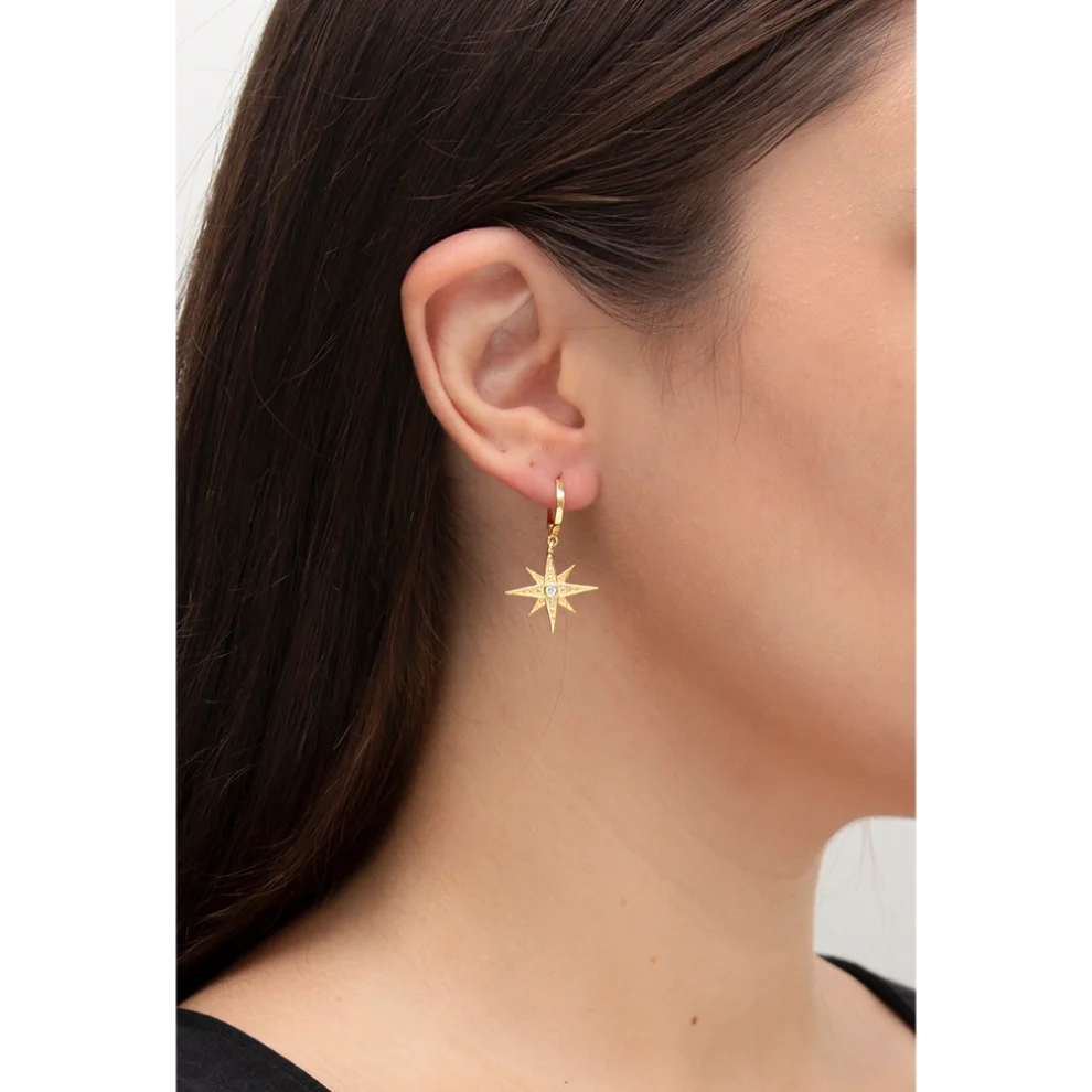 Wish-NU Design&Jewellery - North Star Hoop Küpe