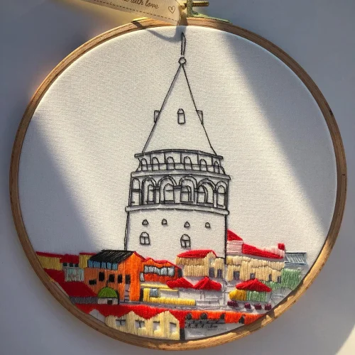 DEAR HOME - Galata Tower İstanbul Embroidery Hoop Art