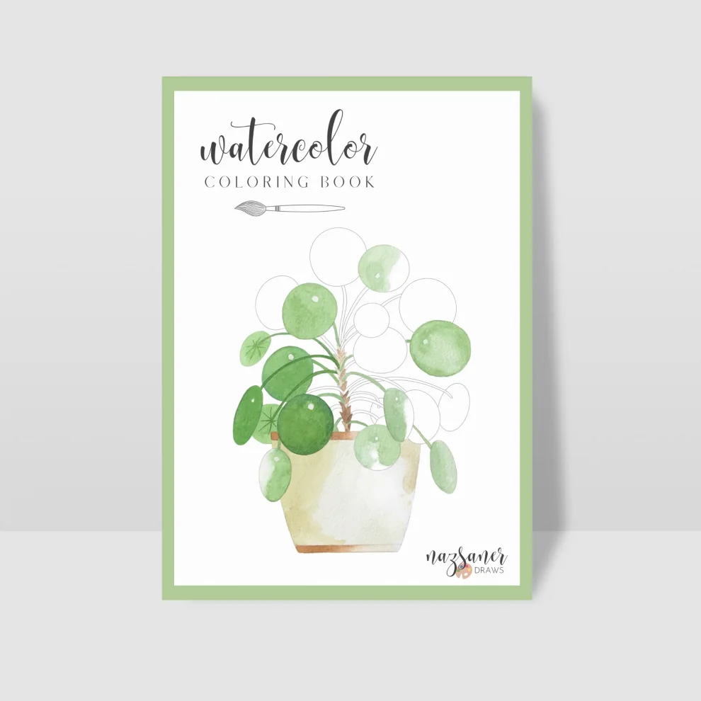 Naz Saner Draws - Watercolor Coloring Book | Botanical