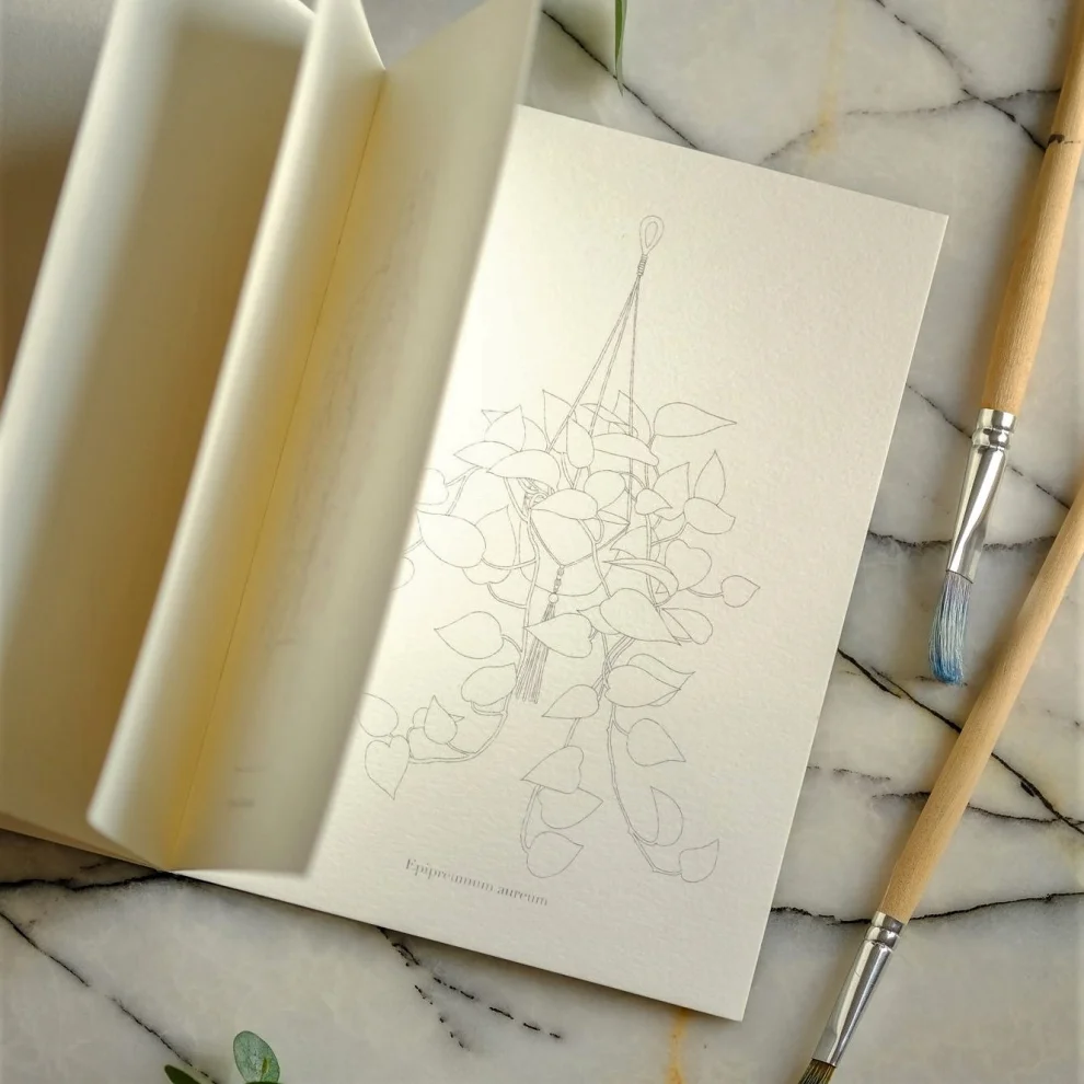 Naz Saner Draws - Watercolor Coloring Book | Botanical