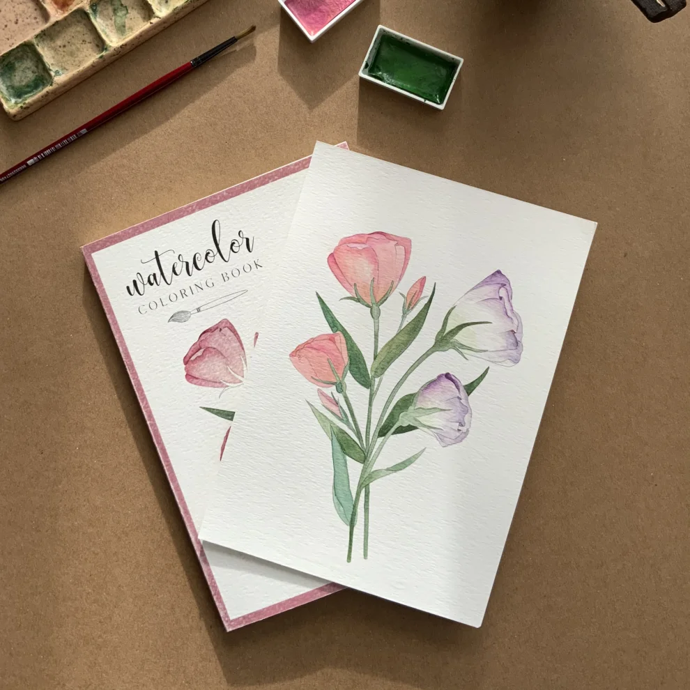 Naz Saner Draws - Watercolor Coloring Book | Floral