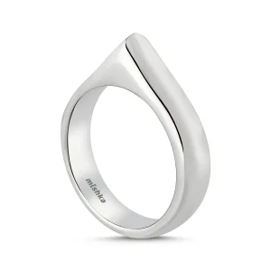 Simple Edge Köşeli Gümüş Yüzük
