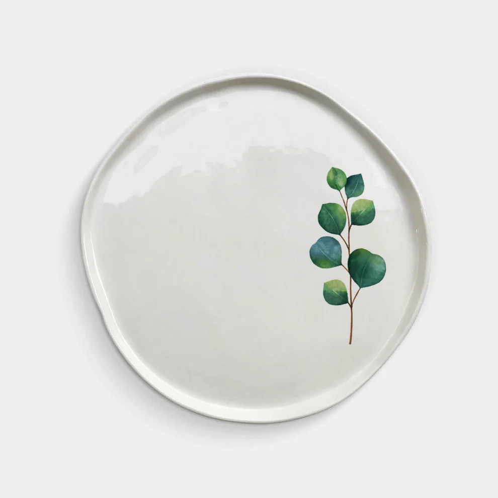 Fusska Handmade Ceramics - Set Of 6 Leaf Plates